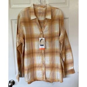 Weatherproof Vintage Yellow Plaid Shirt XXL New Rustic Cabin Casual Gorpcore